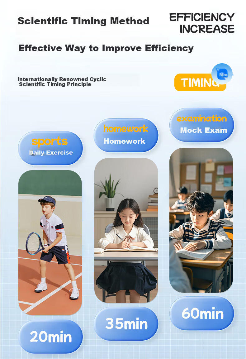 Zhong Xiaobai Visual Timer Alarm Clock 2026 New Student Study Wake-Up Device Self-Discipline Silent Countdown Timer Time Manager Back to School Edition 7