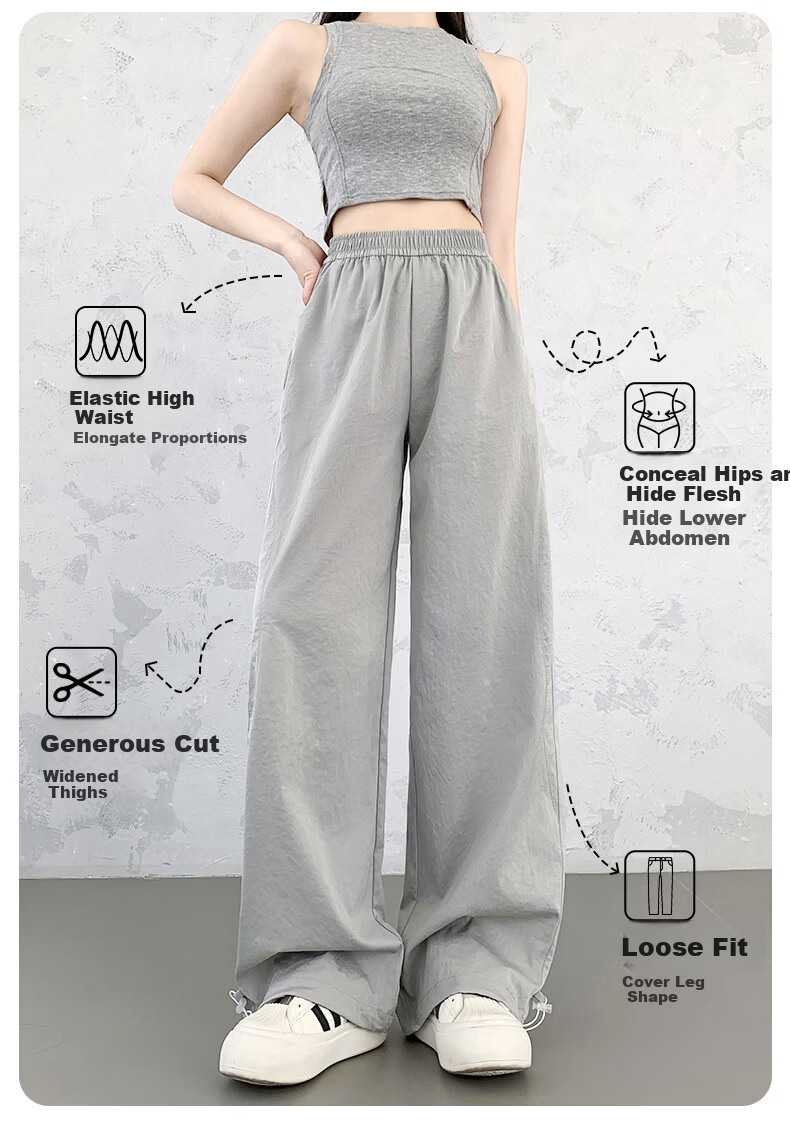 LangSha Quick-Dry Cargo Pants for Women, Spring And Summer Lightweight Style, 2026 Latest Straight-Leg Casual Versatile Wide-Leg Two-Way Tactical Sports Pants 10