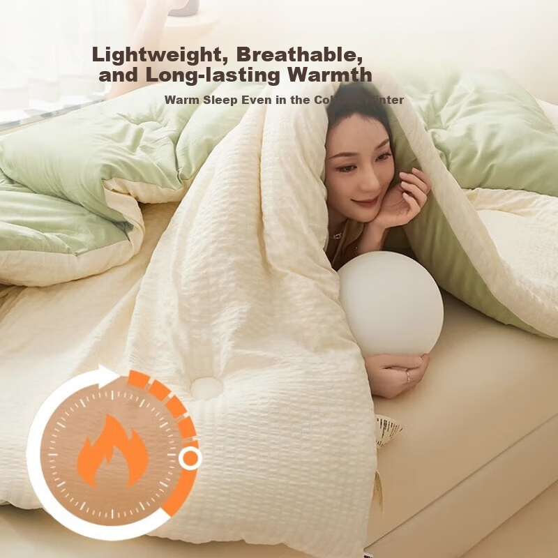 LangSha Class A Wrinkled Gauze Soy Fiber Quilt Spring Autumn Winter Warm Four Seasons Cotton Quilt Core 150x200cm 4 Jin Thick
