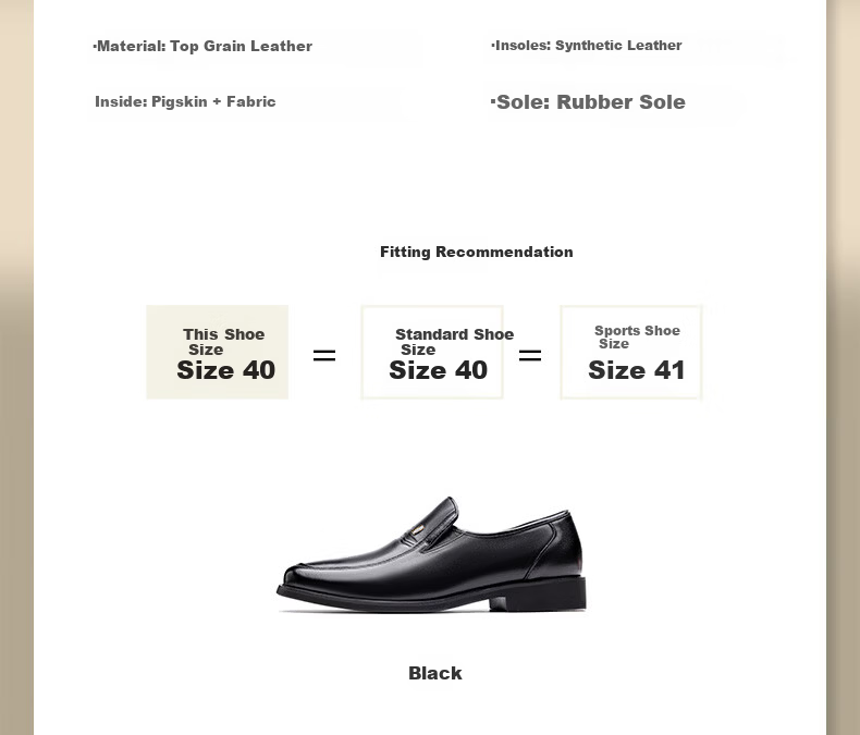 LAORENTOU Men's Leather Casual Shoes First Layer Cowhide Breathable Formal Business Dad Shoes TLA16398 Black Size 42 3