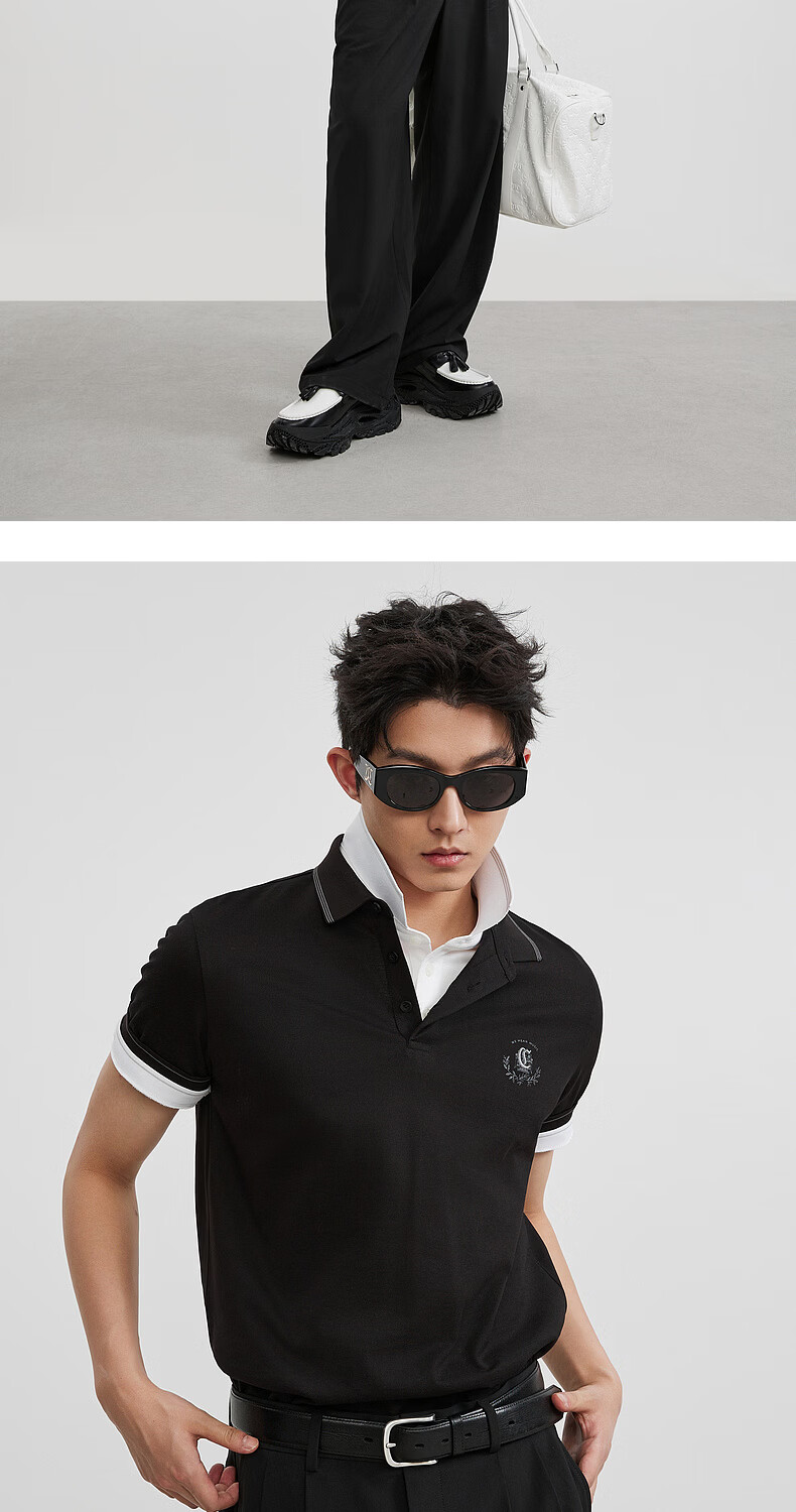 CABBEEN Mercerized Pique Polo Shirt Men French Elegant LOGO Fine Needle Embroidery Design 2026 Spring Short Sleeve Polo 10