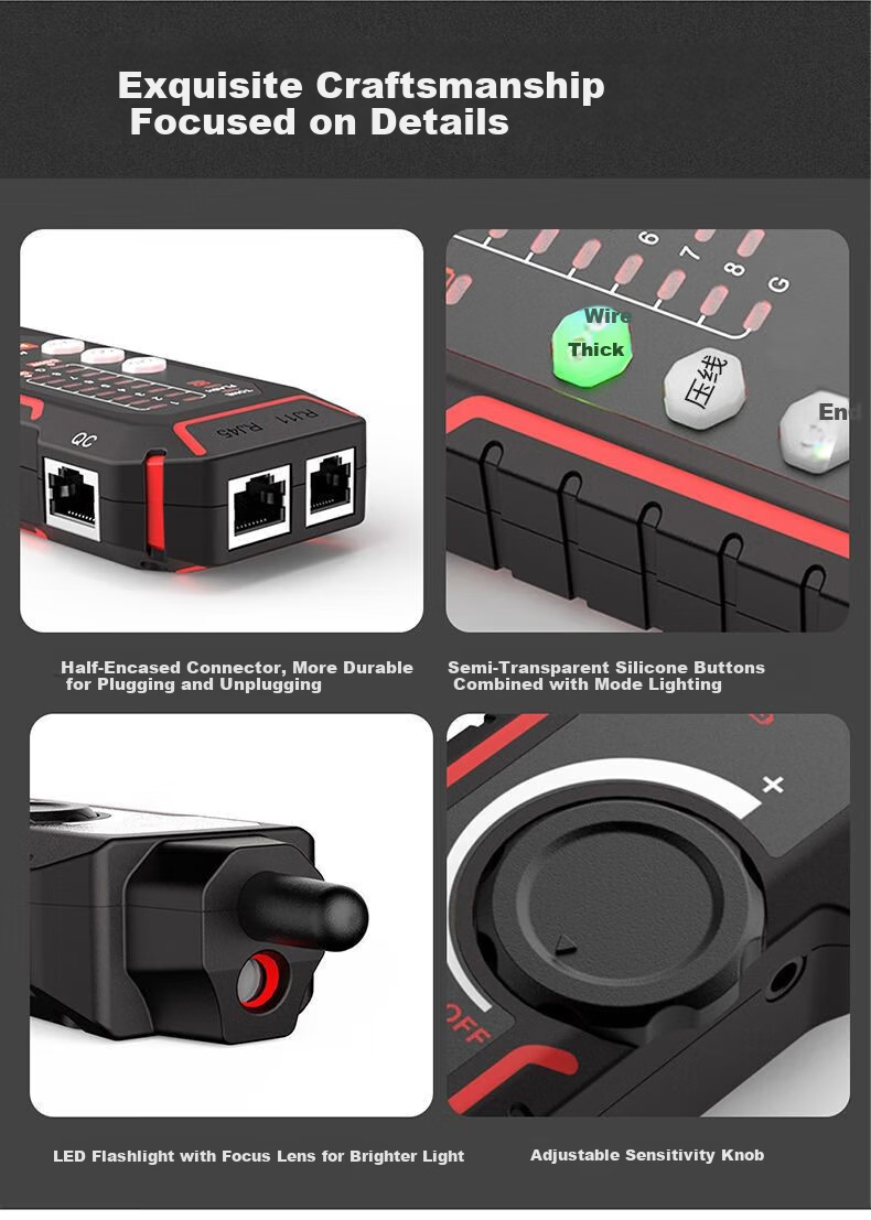 Smart Mouse NF-802G Multifunction Cable Tracker Shielded Noise Network Cable Tester POE Live Line Tracer 8