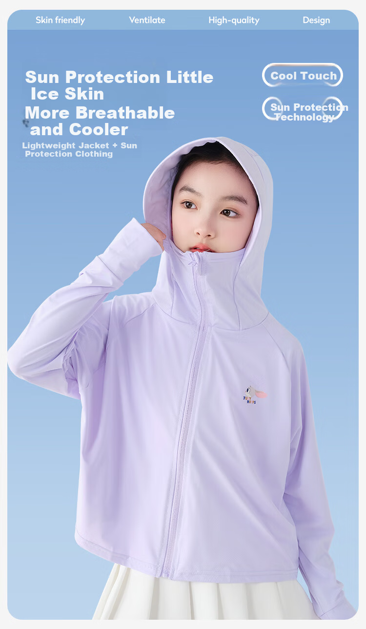 Disney Girls' Summer Sun Protection Jacket Ice Silk Sunproof Hoodie Judy Cooling Breathable PBZPY3103 Blue Size 120 1