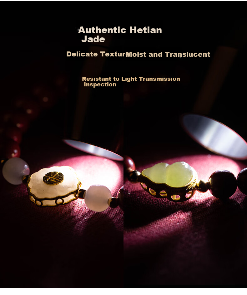 Li Juming 2026 Year of the Horse Cinnabar Bracelet Amulet Hetian Jade Safety Gourd Purple Gold Sand Women's New Year Gift 4