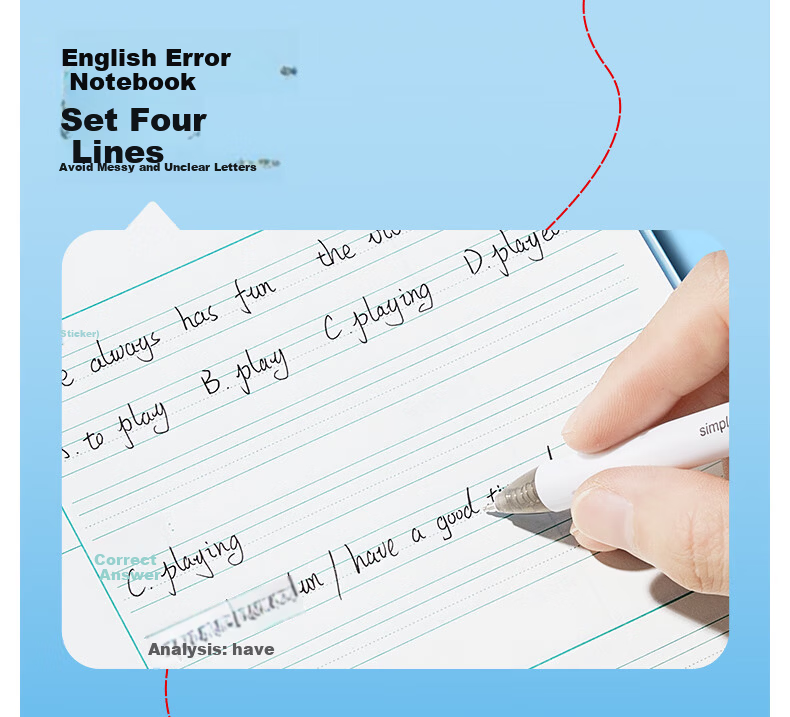 Cat Prince Error Correction Book Set Protective Cover Mistake Correction Notebook Thickened Complete Subject Notes Math Error Correction Practice Book for Elementary to High School Students 5
