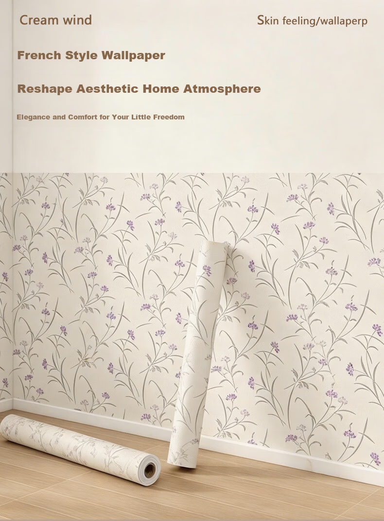 Oumai Self-Adhesive Waterproof Wall Sticker Floral Pattern 3 Meters for Dormitory Bedroom Renovation 1