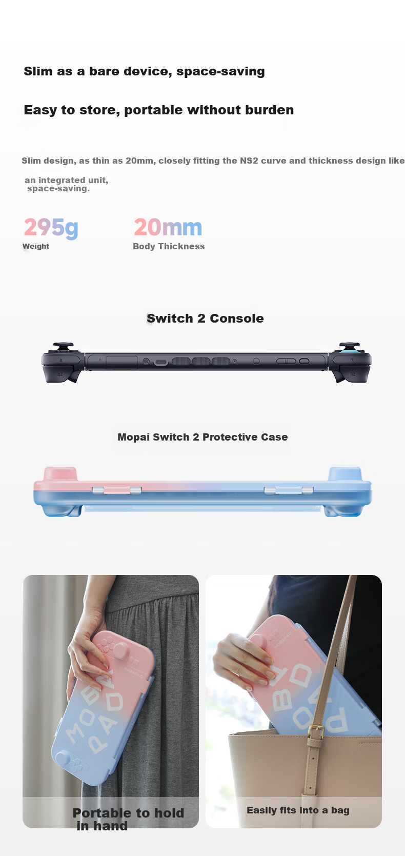 MOBAPAD Triple-Coated Switch 2 Protective Case NS2 Protective Cover Nintendo NS2 Console Storage Box Full Coverage Hard Shell Slim Portable Shockproof Pressure-Resistant Fashion Black 6