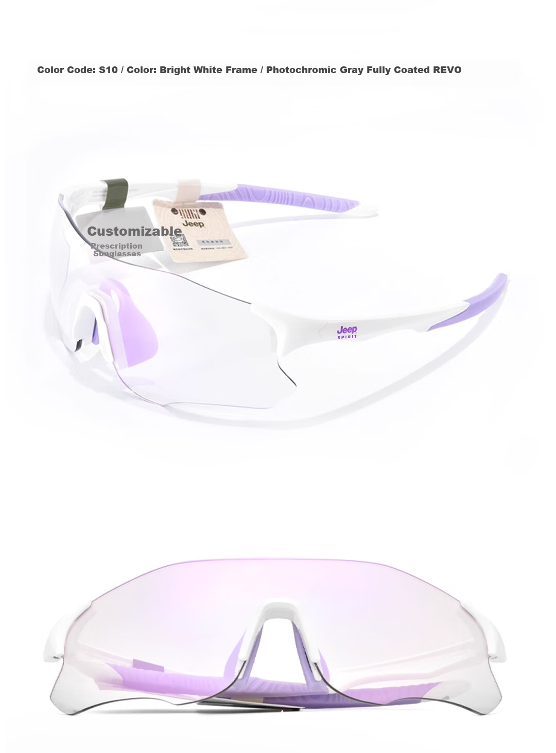 JEEP SPIRIT Cycling Running Sunglasses Unisex Marathon Outdoor Sports UV Protection Windproof Anti-Fog Day and Night Use 27