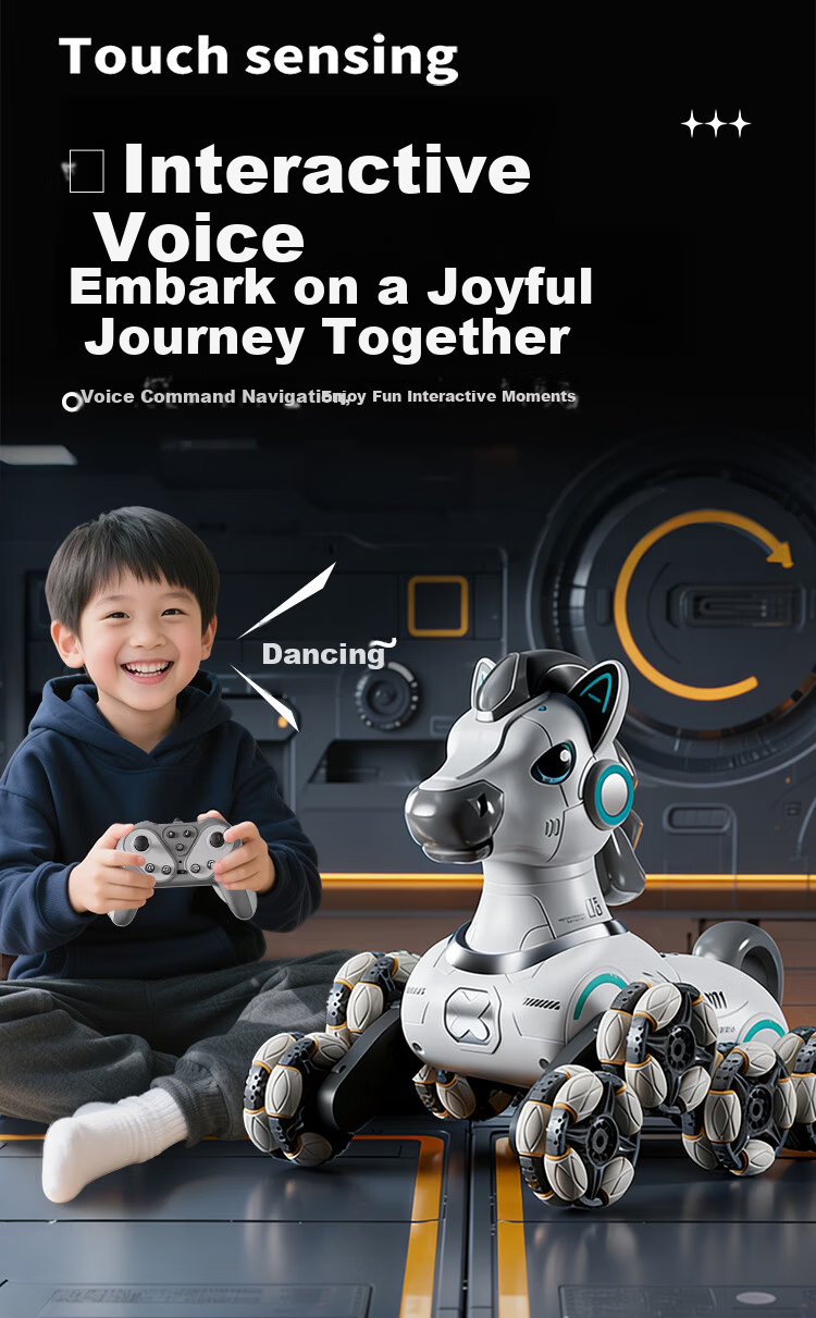 Aojia Kids Toy 3-6 Years Old Boys Birthday Gift Robot Dog RC Remote Control Car Stunt Transform Drift Horse 3