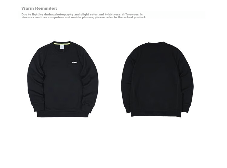 LI-NING Men's Sports Sweatshirt Crew Neck Loose Fit Long Sleeve Comfortable Simple Fashionable Versatile Sportswear 10