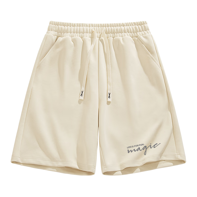 MINISO Summer Shorts for Men, Quick-Dry Sports Casual Trendy Antibacterial Sun-Resistant Outdoor Men's Knee-Length Shorts Z Black M