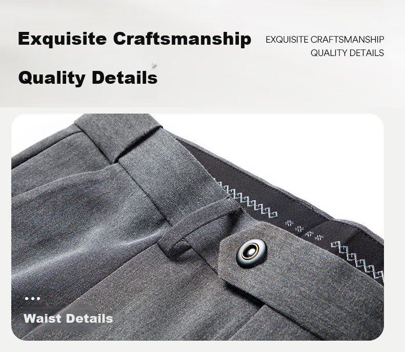 ROMON [Wrinkle-Resistant And No-Iron] Men's Dress Pants, New Style for Young And Middle-Aged Men, Straight-Leg Loose Business Cargo Trousers, Casual Pants for Me 7