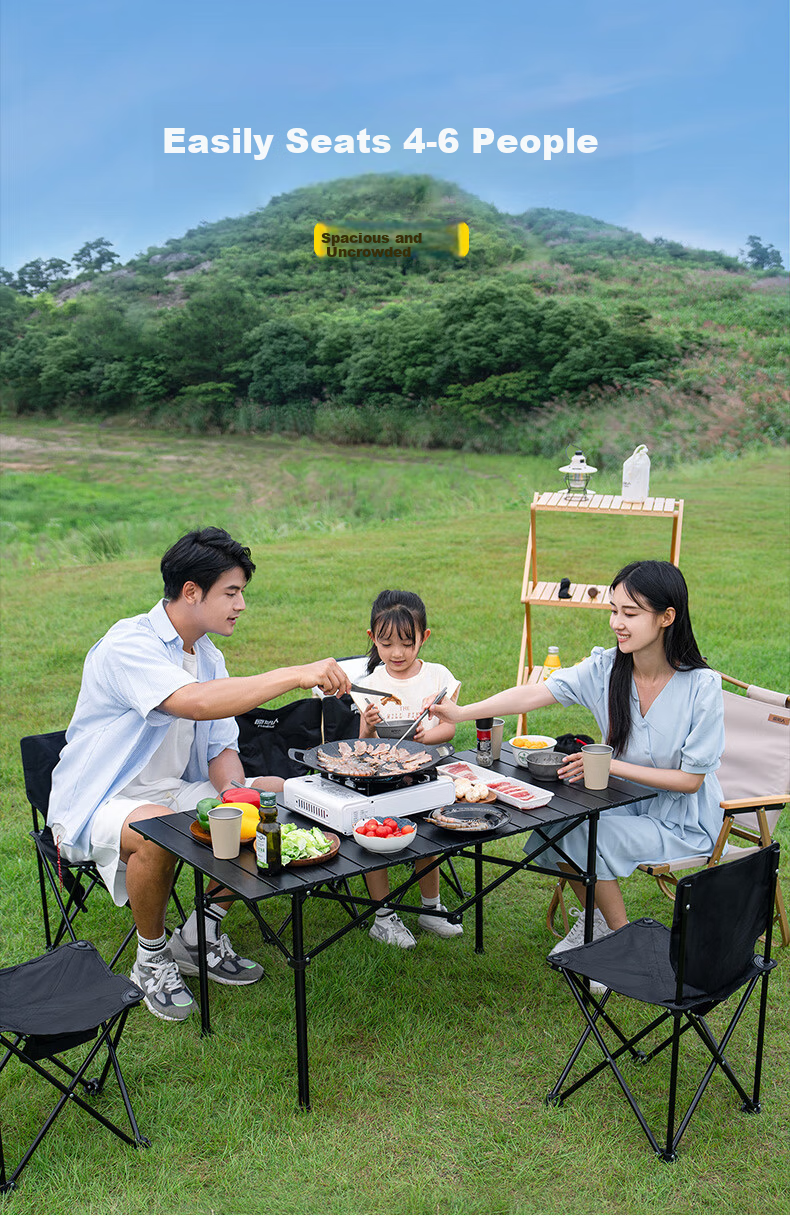 Jindu Egg Roll Folding Outdoor Table and Chair Picnic Portable Camping Table Long Camping Table and Chair for Self-Driving 3