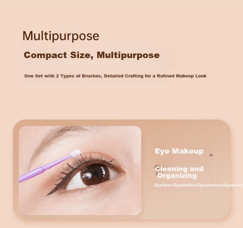 Chense Disposable Eyeliner Brush Lip Liner Pen Aegyo Sal Shadow Brush Portable Detailed Makeup Brush 50pcs 3