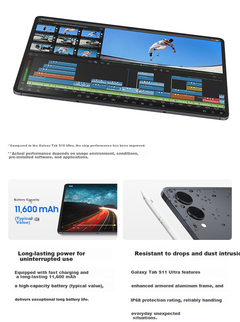 Samsung S11 Ultra 14.6-inch Tablet 2025 New Ultra-Thin AI Tablet 12GB RAM 512GB Titanium Gray 5G 11