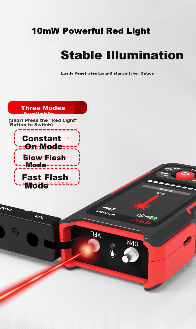 Smart Mouse NF-TH985 Optical Power Meter Red Light All-in-One Network Cable Tester High-Precision Single-Head Network Tester 3
