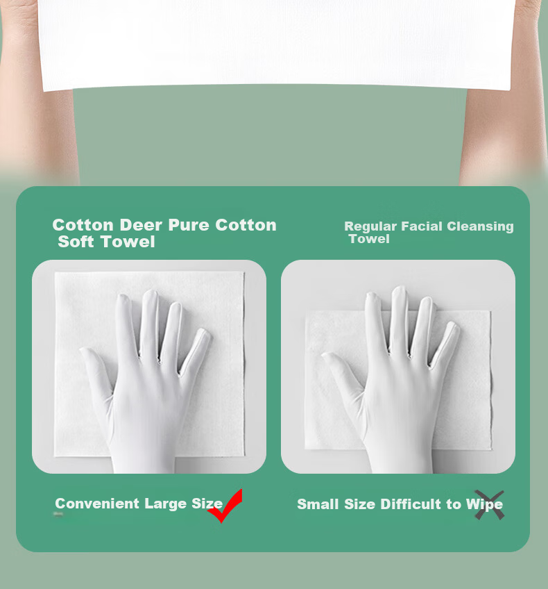 Cotton Deer Hanging Facial Towel Pure Cotton Xinjiang Cotton Soft Towel Disposable Facial Towel Dual-use Thickened 306 Sheets 2 Packs 12