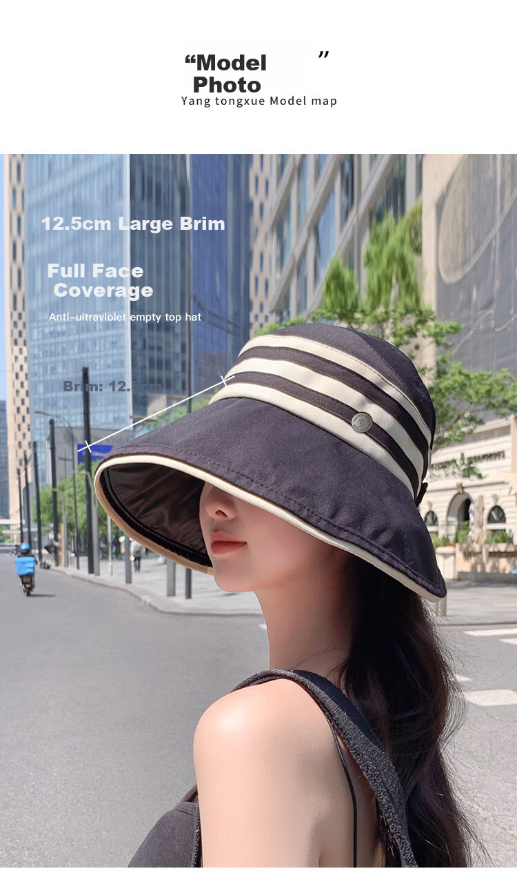 Zhenxiang Women's Large Brim UV Protection Sun Hat Summer Spring Open Top Face Slimming K185 5