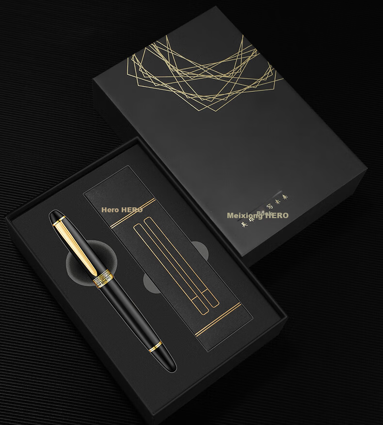 HERO Signature Gift Box Huazhang Series Ballpoint Pen Business High-End Stylish Birthday Holiday Gift Refill Set Black Souvenir 3
