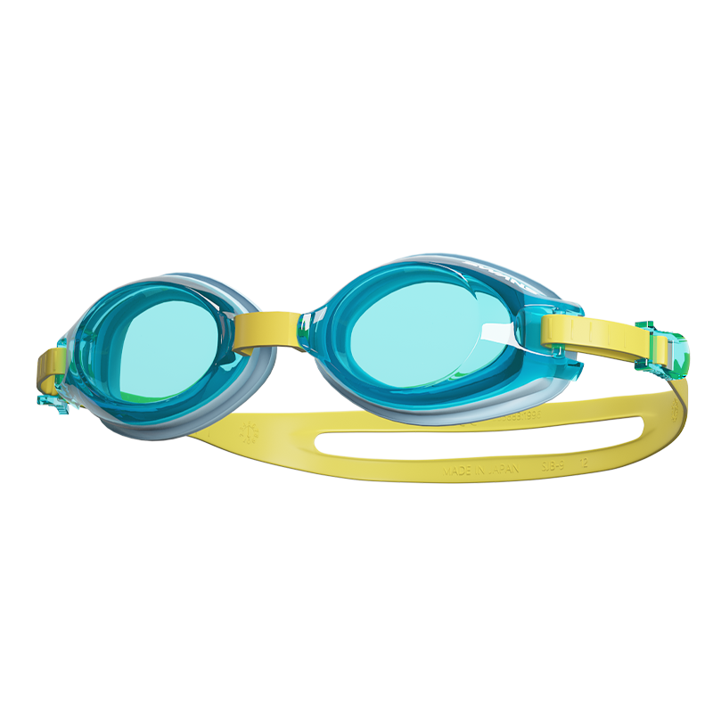 SWANS Children's Swimming Goggles, Imported from Japan, Waterproof Anti-Fog High Definition Swimming Glasses for Boys And Girls, Blue And Yellow Coated Lenses for Older Childre