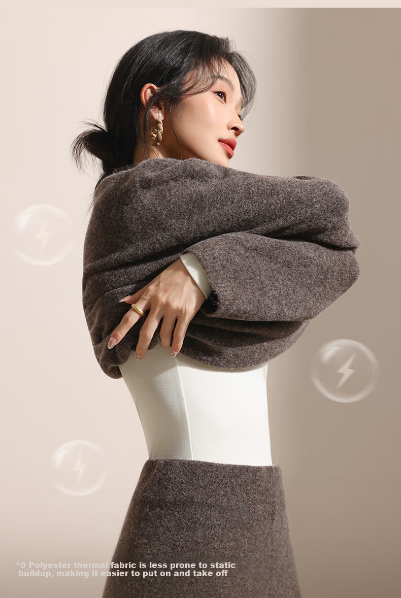 Miiowren [German Velvet Wool] Women's Turtleneck Base Layer Spring Warm Knit Sweater Long Sleeve Inner T-Shirt Top 27