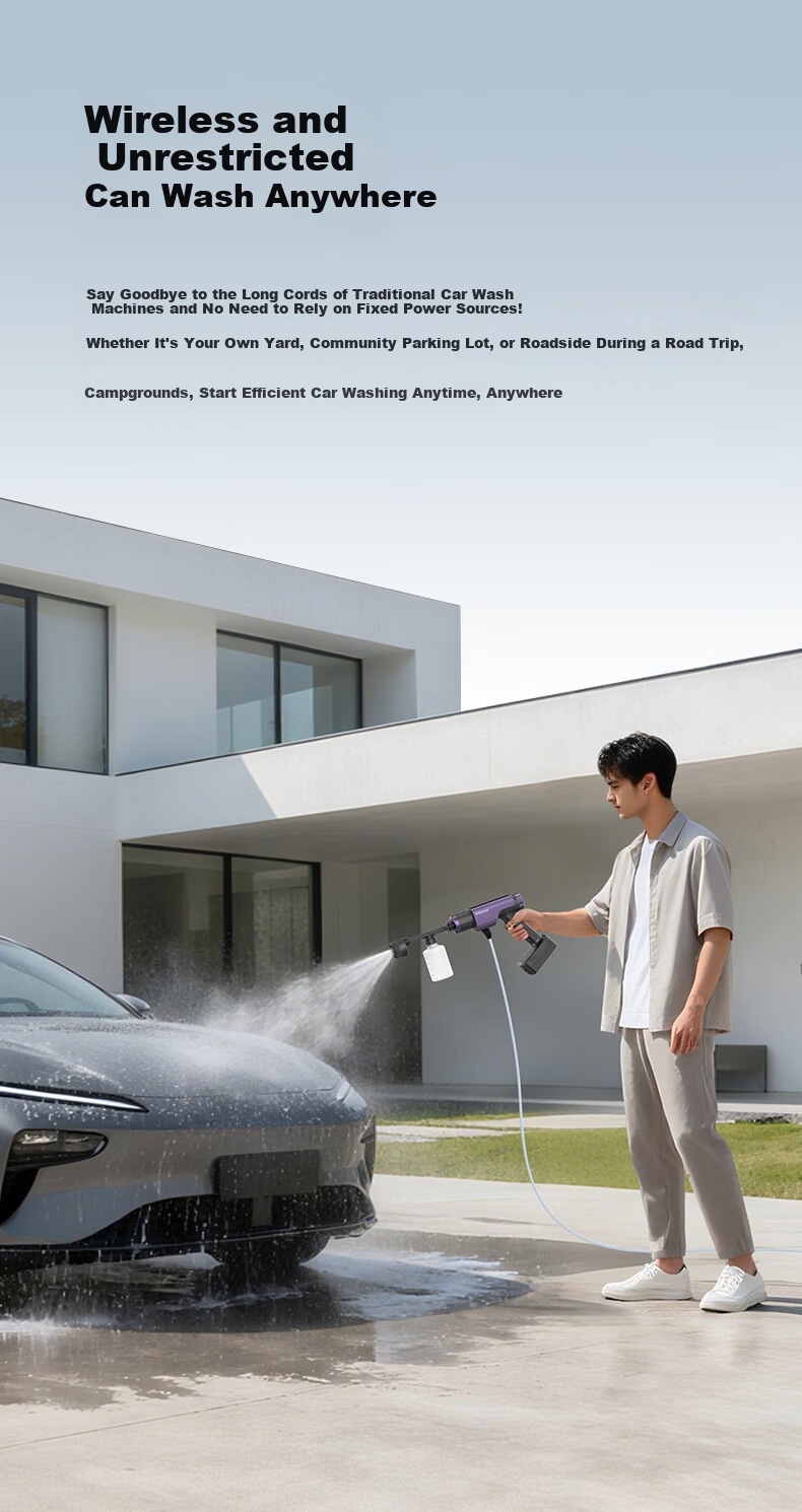 Dreame Wireless Car Washer Multi-Functional Home Use Lithium Battery High-Pressure Water Gun High Power Long Battery Life Portable Car Cleaning Tool 3