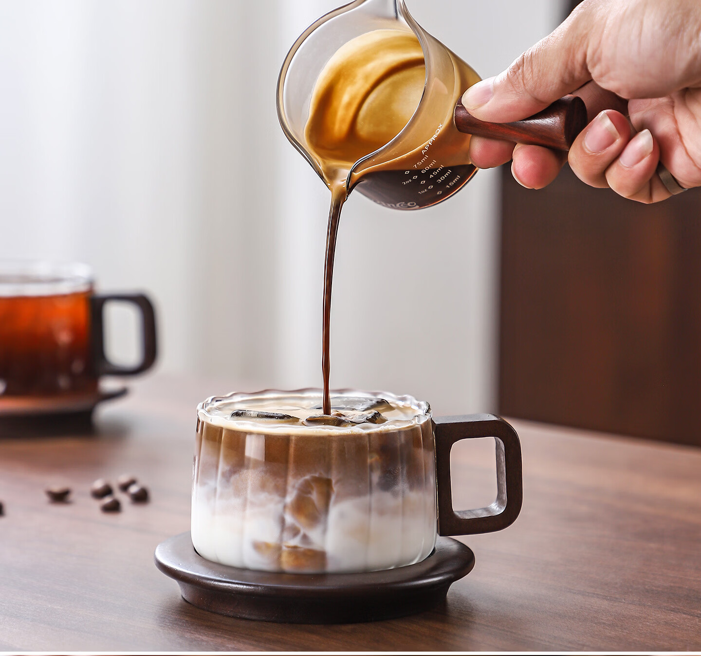 Bincoo Japanese Style Coffee Cup and Saucer Set High-End Afternoon Tea Gift Box with Spoon Stylish Glass Coffee Cups 15