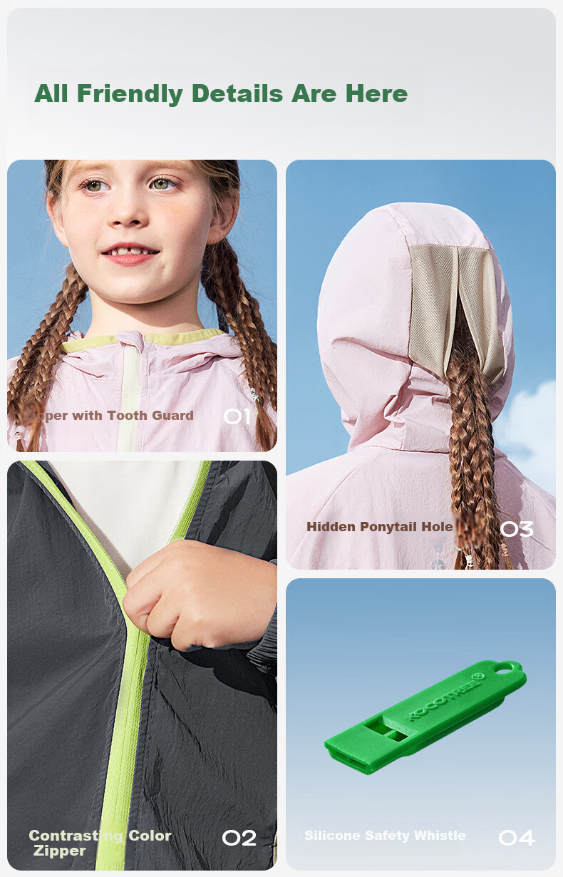Kocotree KK Tree Kids Sun Protection Jacket Cooling Breathable Outdoor Hooded Sunproof Mesh Shirt for Boys and Girls 21