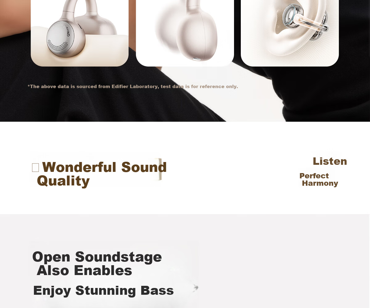 EDIFIER Clip-On Ear Clip Bluetooth Sports Earphones Fast Charging Long Battery Life Compatible with Apple Huawei Xiaomi OPPO Phones Festival Secret Night Blue 12