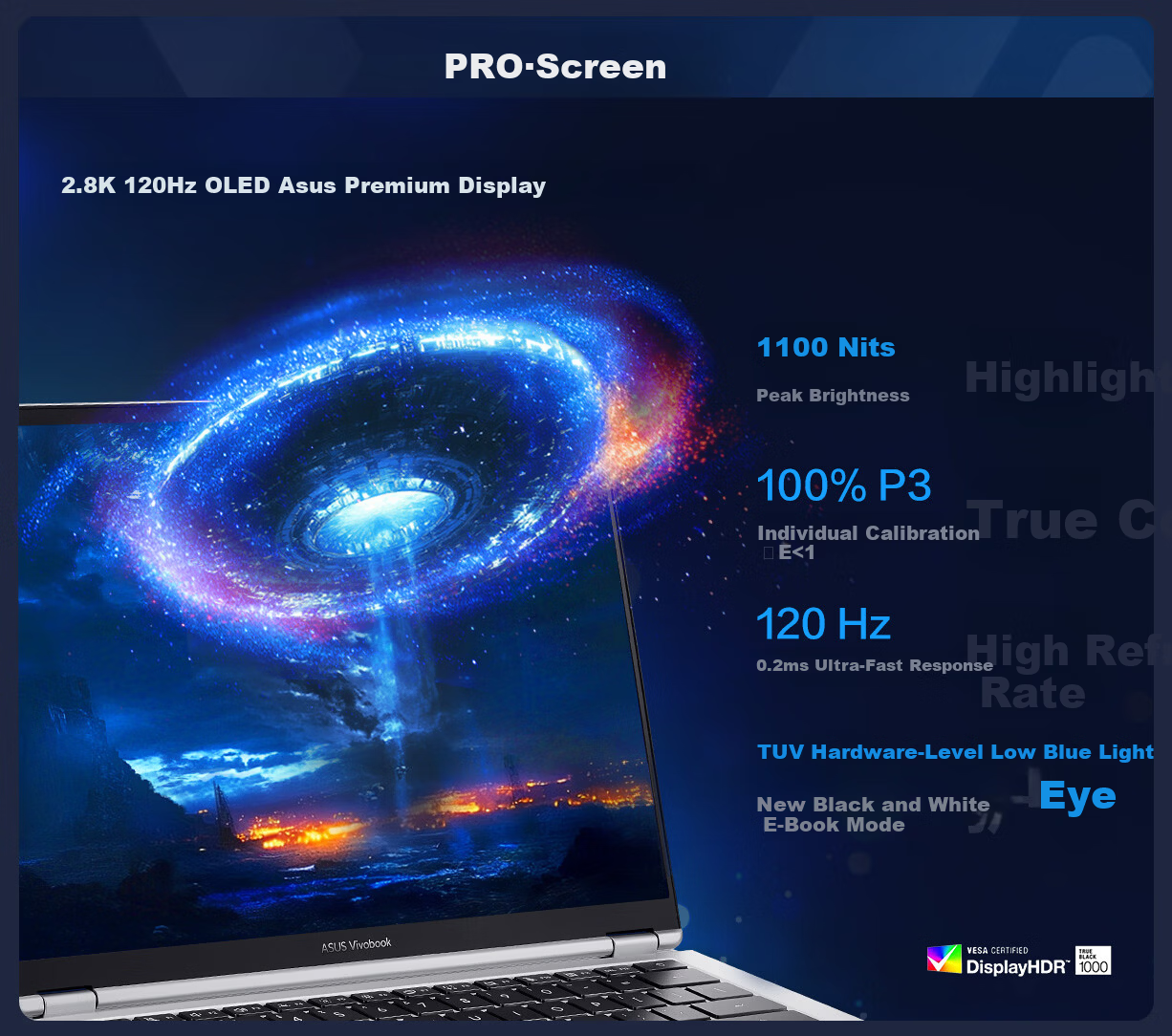 ASUS VivoBook Pro 14 Core Edition 2026 15% National Subsidy 3rd Gen Ultra7 AI Lightweight Laptop (32GB RAM 1TB SSD 1100-nit OLED) 7