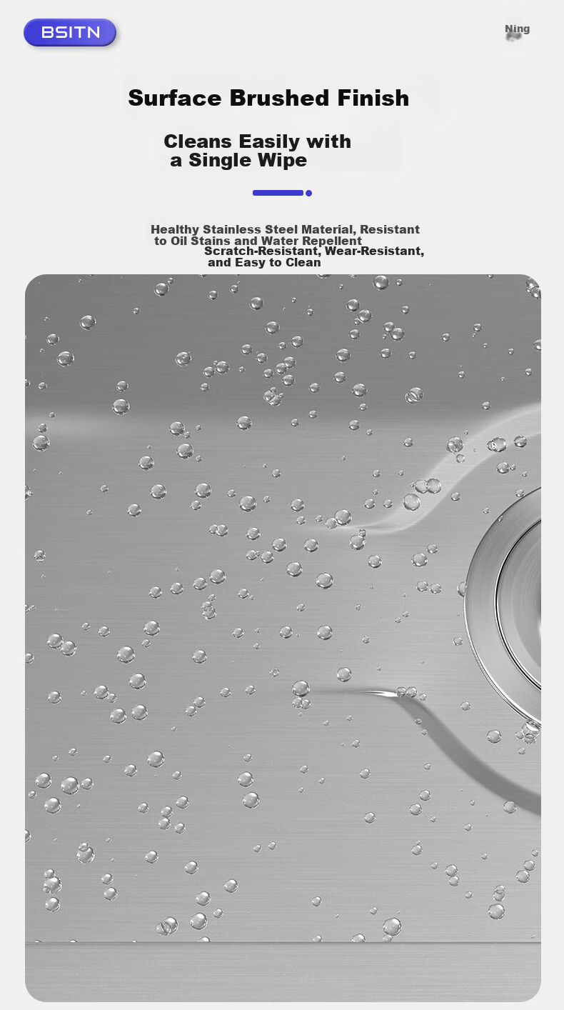 BSITN Kitchen Single Bowl Sink Integrated Stainless Steel Small Handmade Washing Basin BS001 4