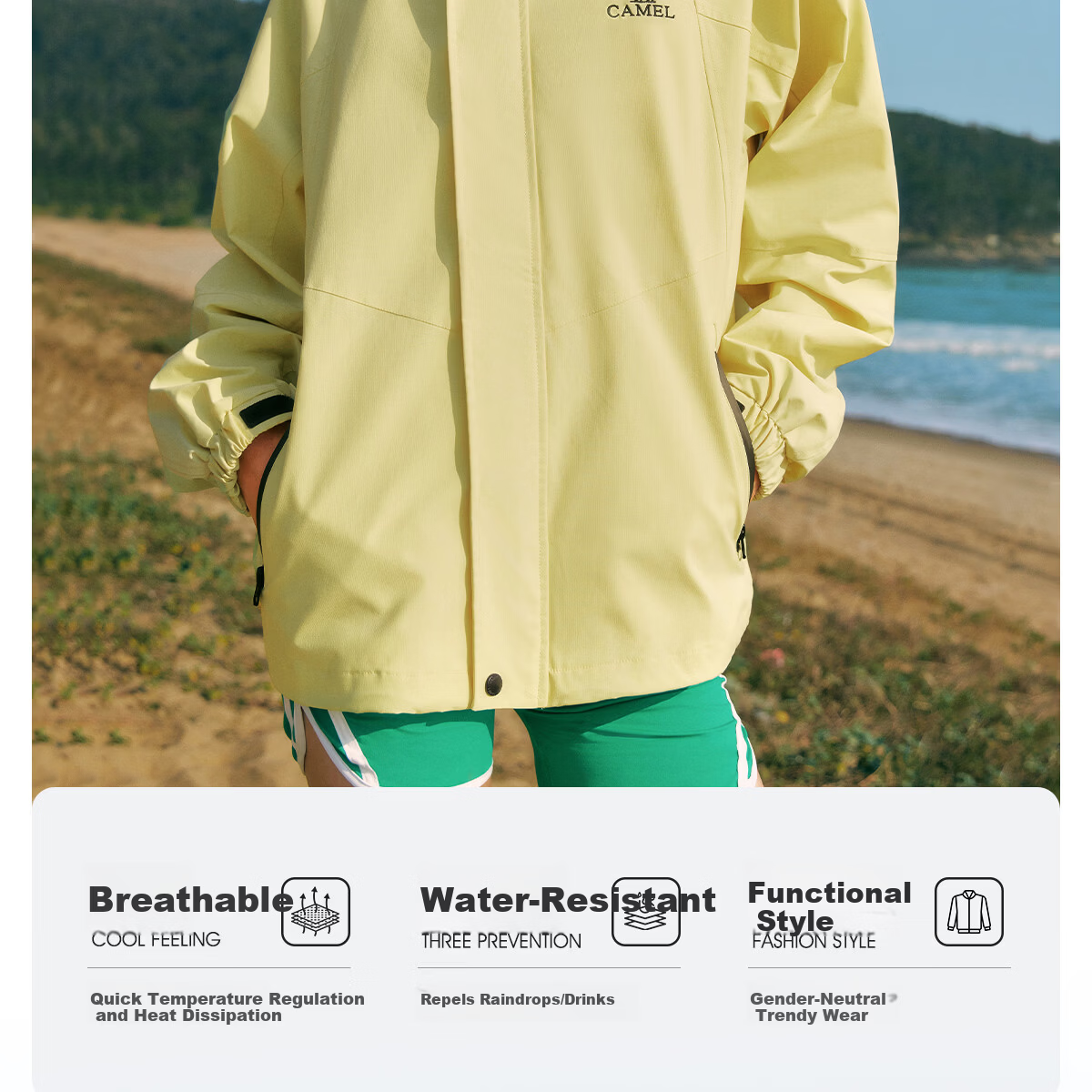 Camel Men's Casual Jacket Spring Autumn Outdoor Hiking Mountaineering M13CA6V040 3