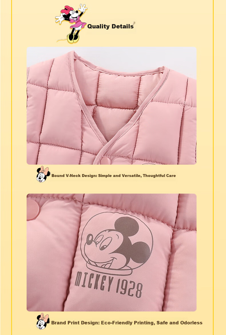 Disney Kids Cotton Vest Spring Autumn Winter Boys Girls Inner Wear Casual Outerwear Blue 150 9