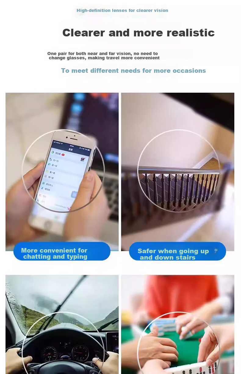 Kaponi Anti-Blue Light Reading Glasses for Men And Women, Bifocal High Definition Presbyopic Glasses for Middle-Aged And Elderly, Ultra-Light Multi-Focus Reading Glasses for Presbyopia 8