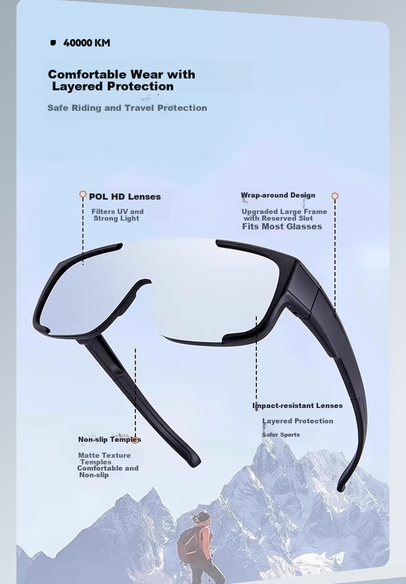 40,000 KM Cycling Sunglasses Protective Men's Mountaineering Glasses Bicycle Mountain Bike Goggles Women's Outdoor Back to School 3