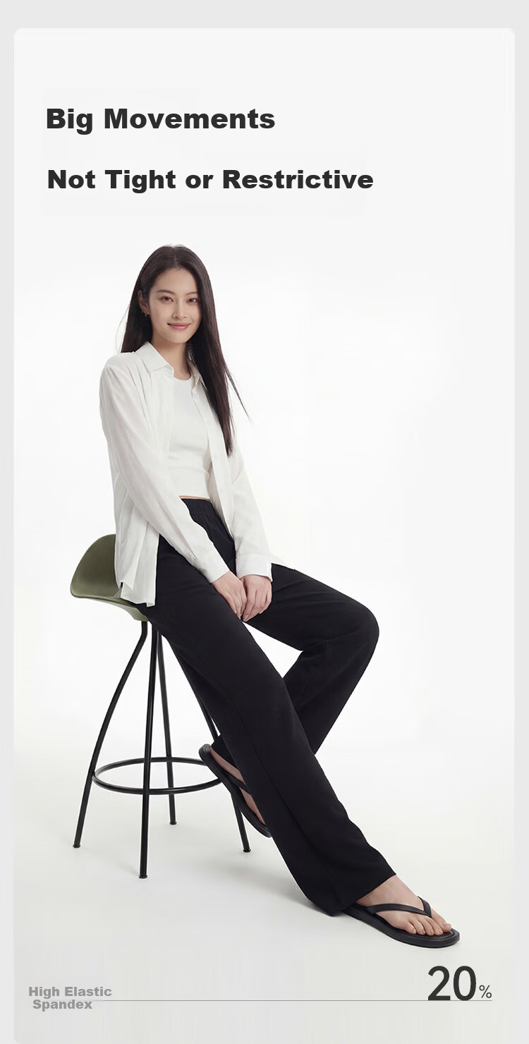JD Jingzao Women's Modal Casual Pants 2026 New Spring High Waist Straight Slim Light Coffee L 9