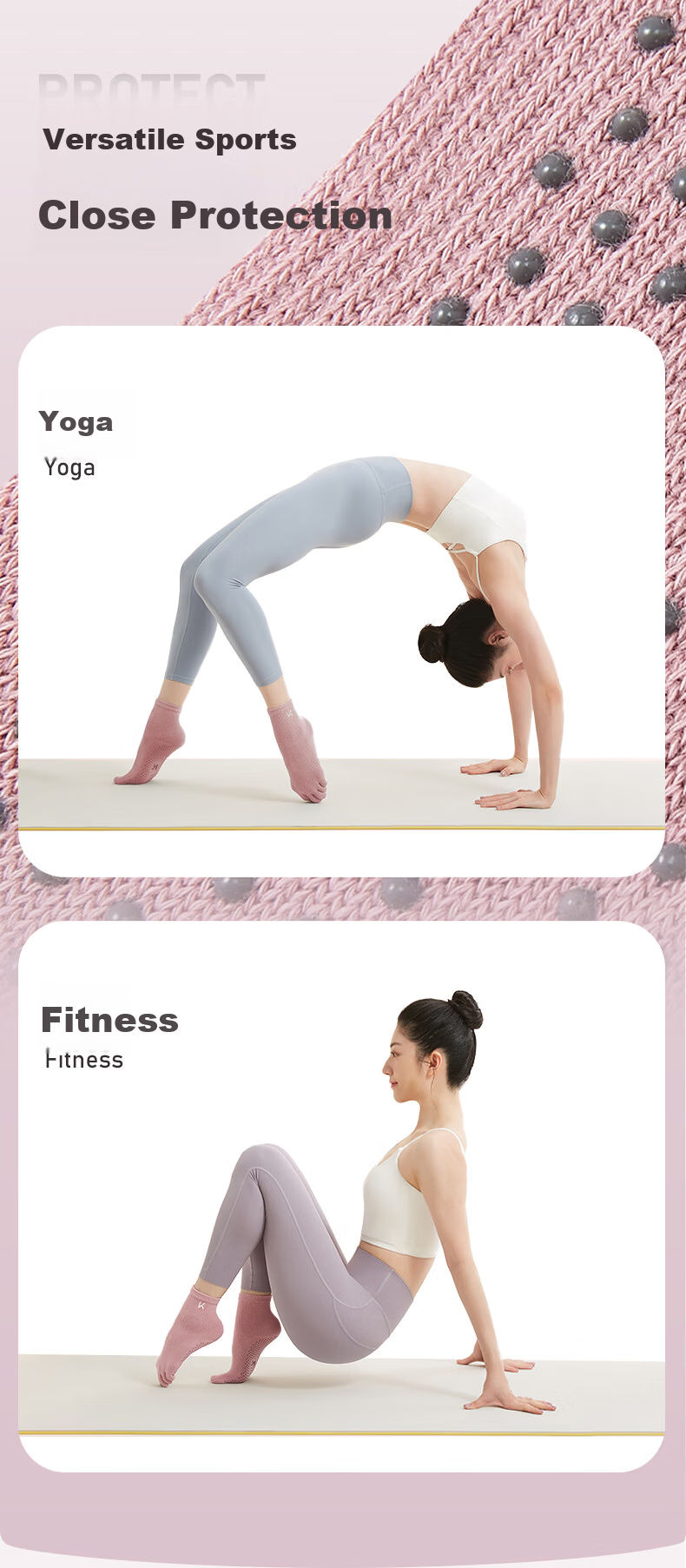 Keep Women's Five-Toe Non-Slip Yoga Socks Breathable Moisture-Wicking Indoor Fitness Dance Socks 4