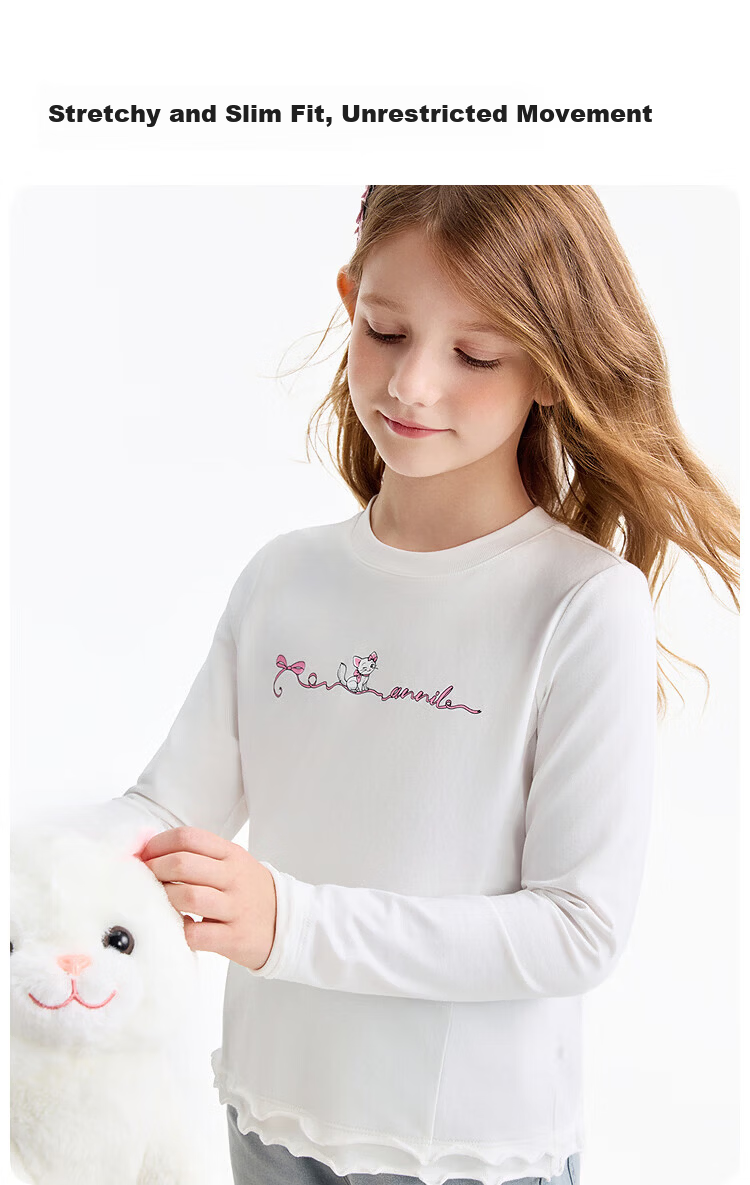 Annil Girls' Crew Neck Long Sleeve Knit Sweater 2026 Spring New Black 170 4