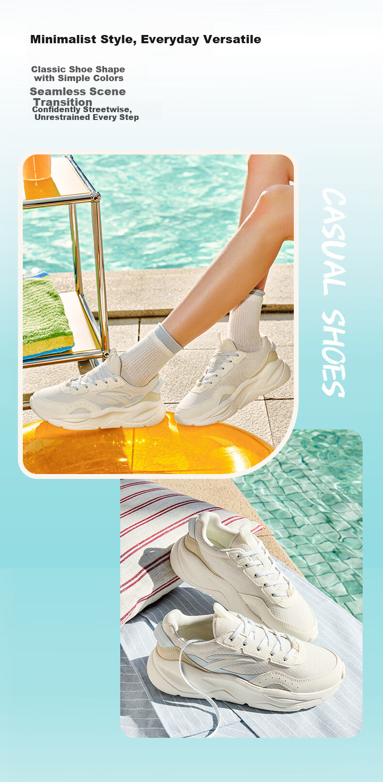 Anta Unrestrained Casual Women's Shoes Summer Mesh Breathable Lightweight Comfortable Thick Sole Height Increasing Fitness Jump Rope Running Sports Shoes 7