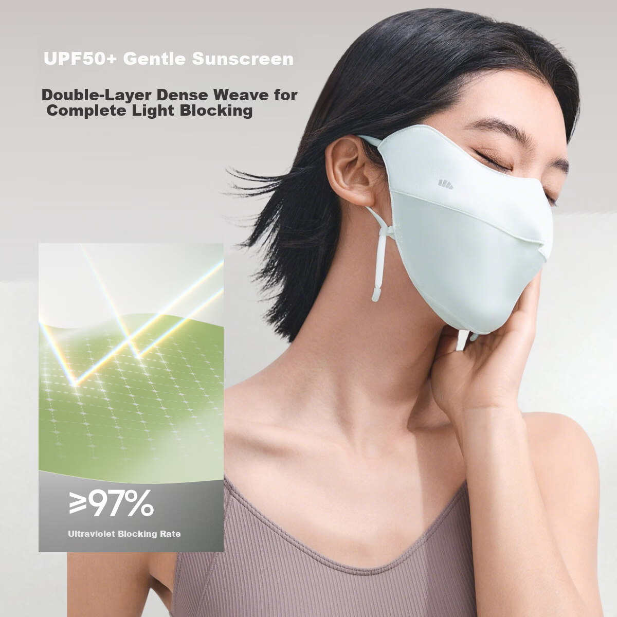 Beneunder Double-Sided Mulberry Silk Sun Protection Mask Face Covering Cooling Breathable Anti-Heat Dryness