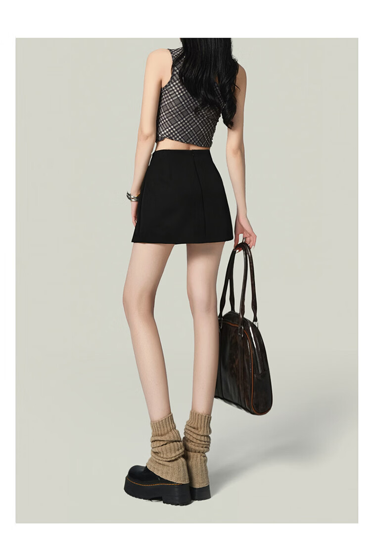 Free Style American A-Line Slit Blazer Skirt for Women 2026 Summer New Retro High Waist Anti-Exposure Bodycon Mini Skirt 22