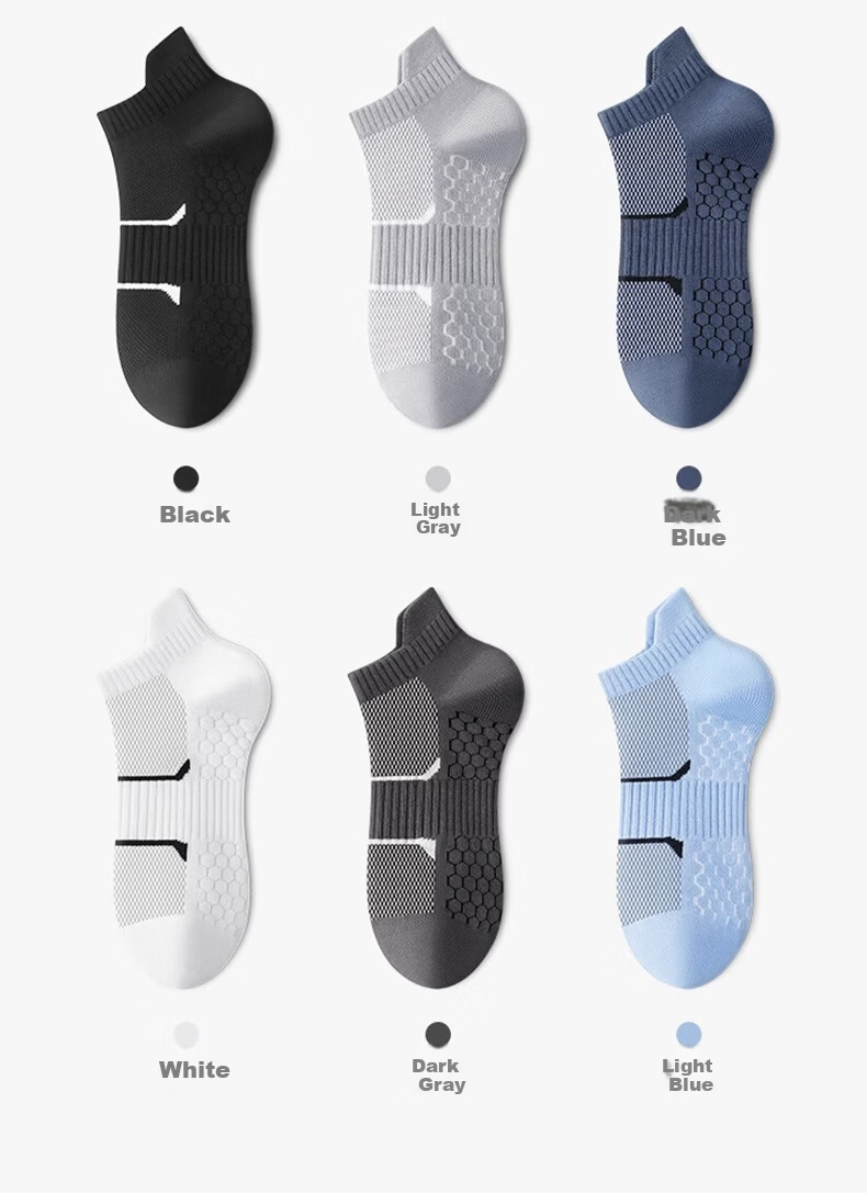 Yimian Men's Ankle Socks with Heel Tab, Xinjiang Cotton 10A, Antibacterial and Odor-Resistant, Massage Sole, Breathable Low-Cut Socks, Pack of 10 20