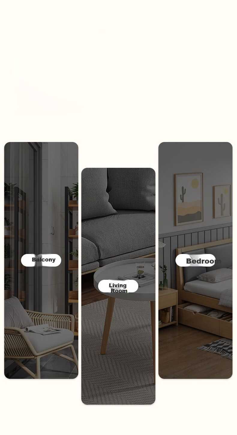Warner New Lazy Sofa Bed Backrest Balcony Small Apartment Bay Window Chair Single Tatami LZ036 Beige Six-Grid Cotton Linen 6