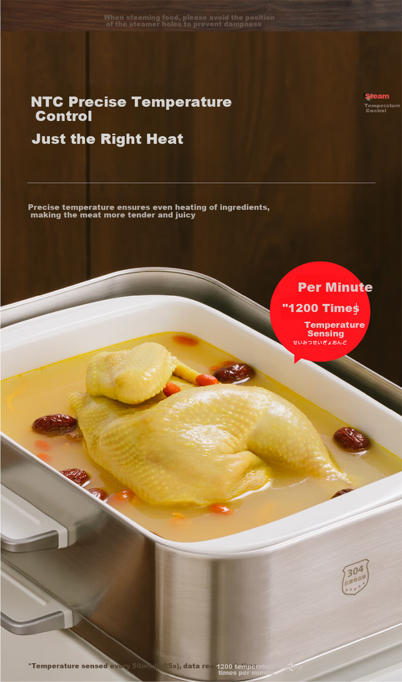 TOSHIBA Xiaobailu Electric Steamer 19L Large Capacity 0 Plastic 0 Coating Multi-Functional Stew and Steam Pot Detachable ES-21MSVC 12