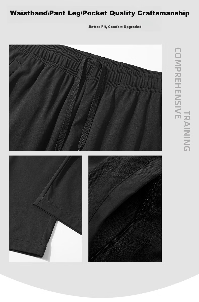 361° Sports Long Pants Spring Comfortable Versatile Couple Woven Pants Loose Casual Stretch Straight Sweatpants Super Black XS 11