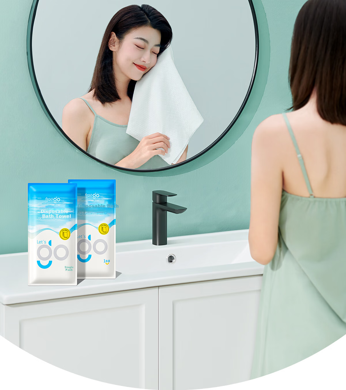 Freego Disposable Bath Towel Thickened Large Pearl Texture Portable Travel Set Non-Compressed 7 Packs 2