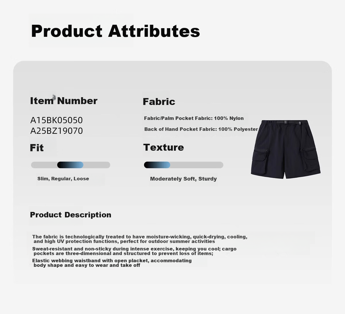 CAMEL Outdoor Quick-Dry Cargo Shorts Cooling Breathable Sun-Protective Loose Wide-Leg Quick-Dry Pants 5050 L 8