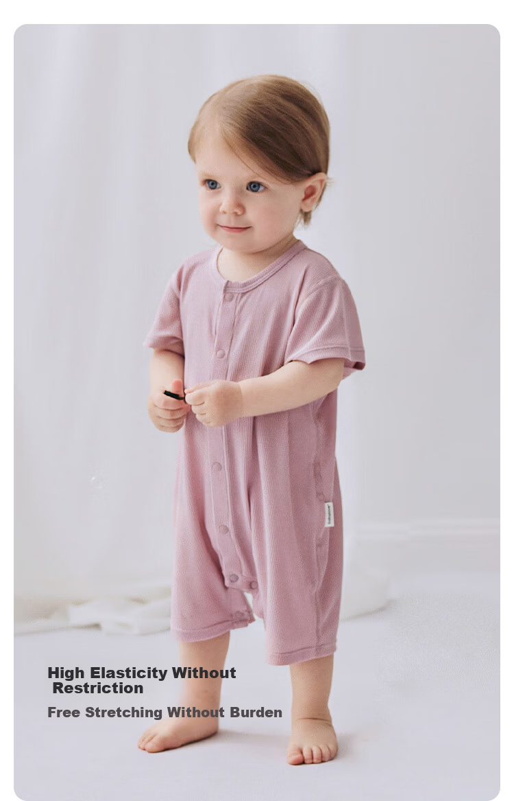 Babylove Baby Romper Summer Modal Lightweight Breathable Unisex Short Sleeve Homewear 7