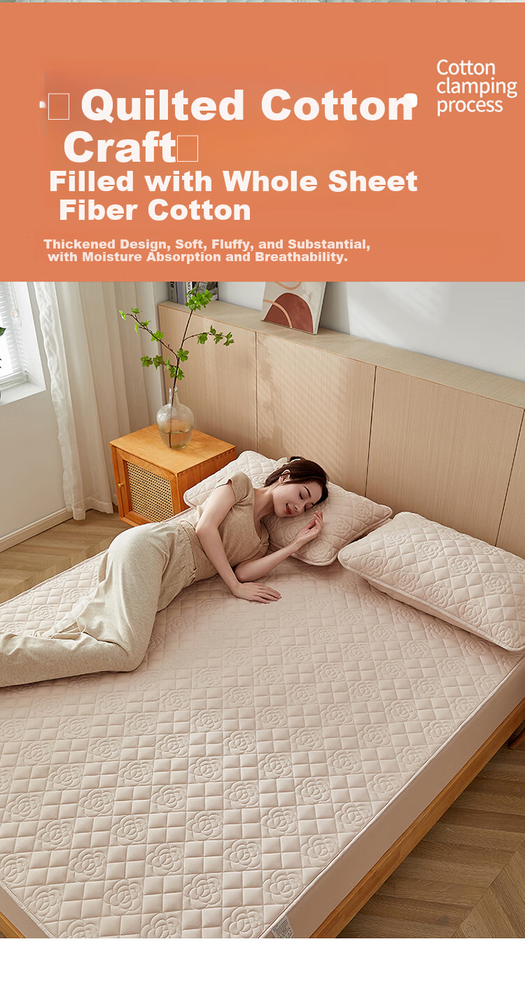 Urban Beauty Class A Waterproof Full Coverage Urine-Proof Fitted Sheet Single Bed Cover Mattress Protector Dustproof Camellia 180*200cm 7