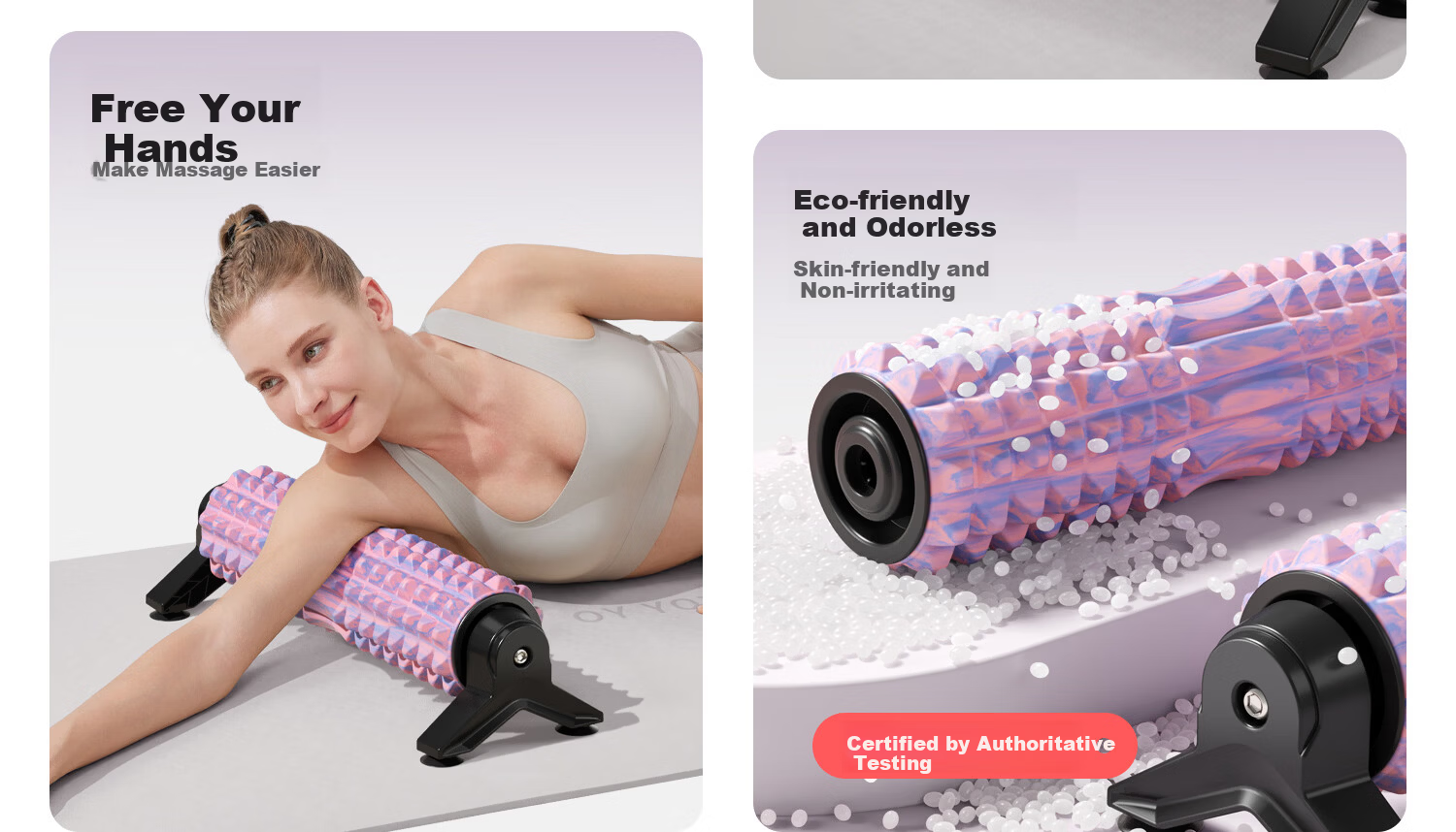 Yottoy Bracket Foam Roller Stick Fixed Wolf Tooth Professional Massage Roller Fitness Tool Yoga Column Camouflage Pink 6